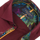 Burgundy Long Sleeve Plain But Not Plain Shirt